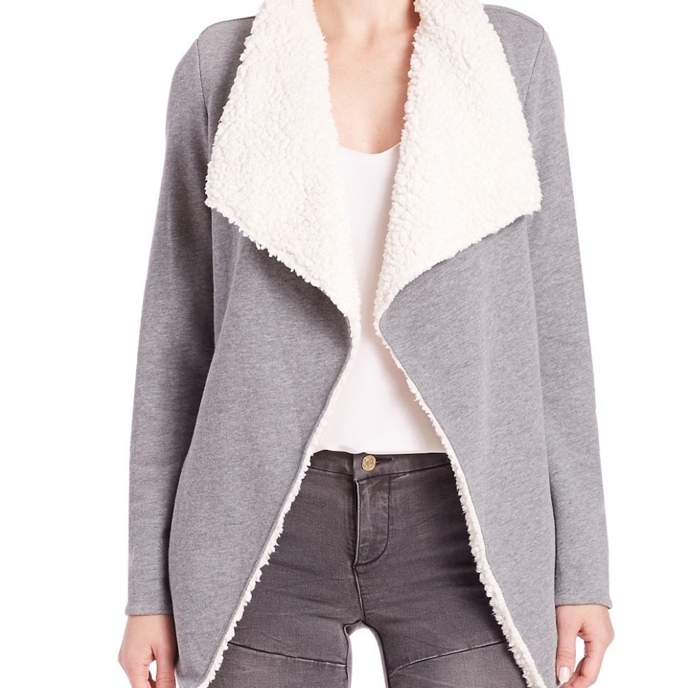 Boutique Sweatshirt cardigan with Sherpa Collar